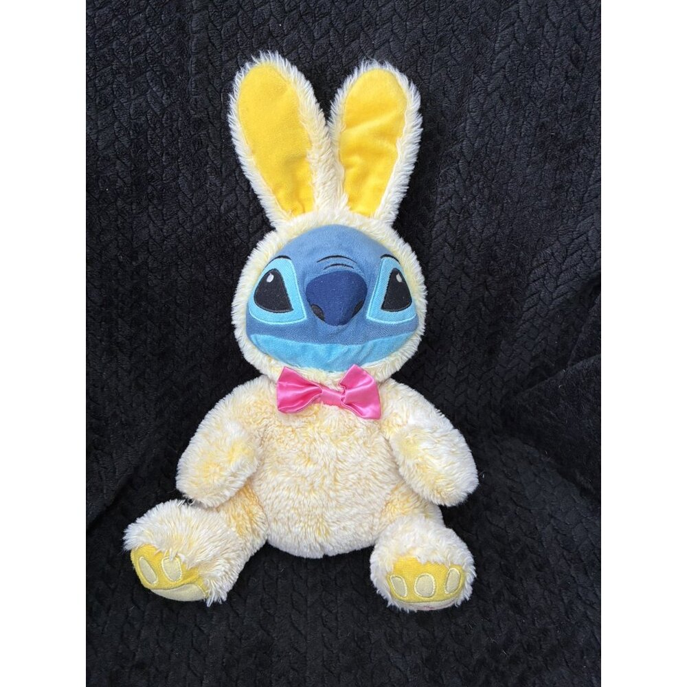 Disney Store Stitch (LILO) 2021 Yellow 15" Easter Bunny Soft Plush Toy NWOT